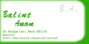 balint amon business card